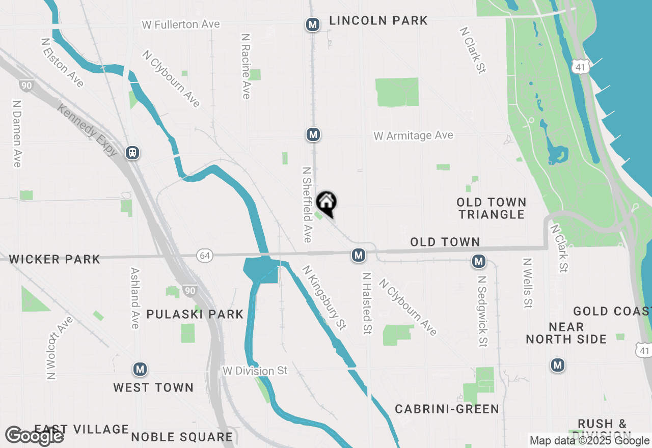 Map of 1729 N Clybourn Avenue #D, Chicago, IL 60614