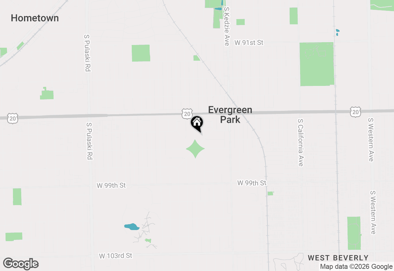 Map of 9611 S Homan Avenue, Evergreen Park, IL 60805