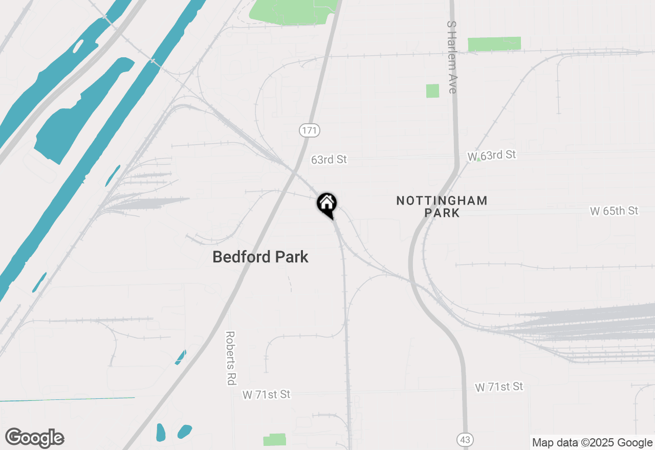 Map of 7638 W 65th Place, Bedford Park, IL 60501