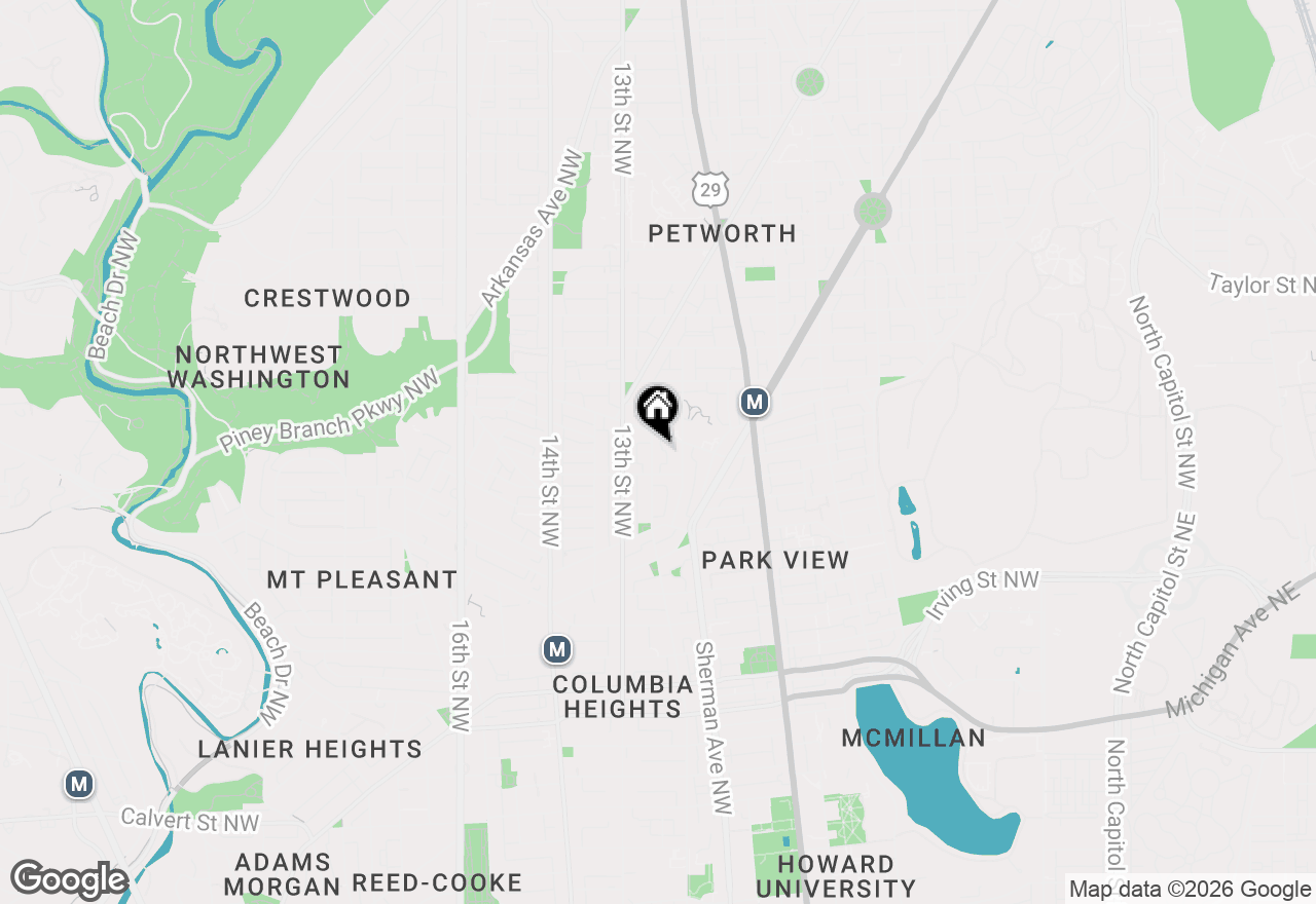Map of 3629 11th Street Nw, Washington, DC 20010