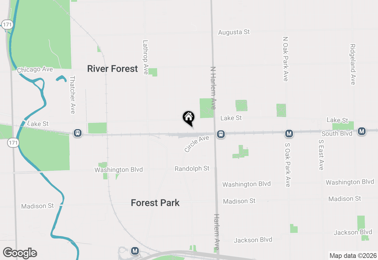 Map of 414 Clinton Place #502, River Forest, IL 60305