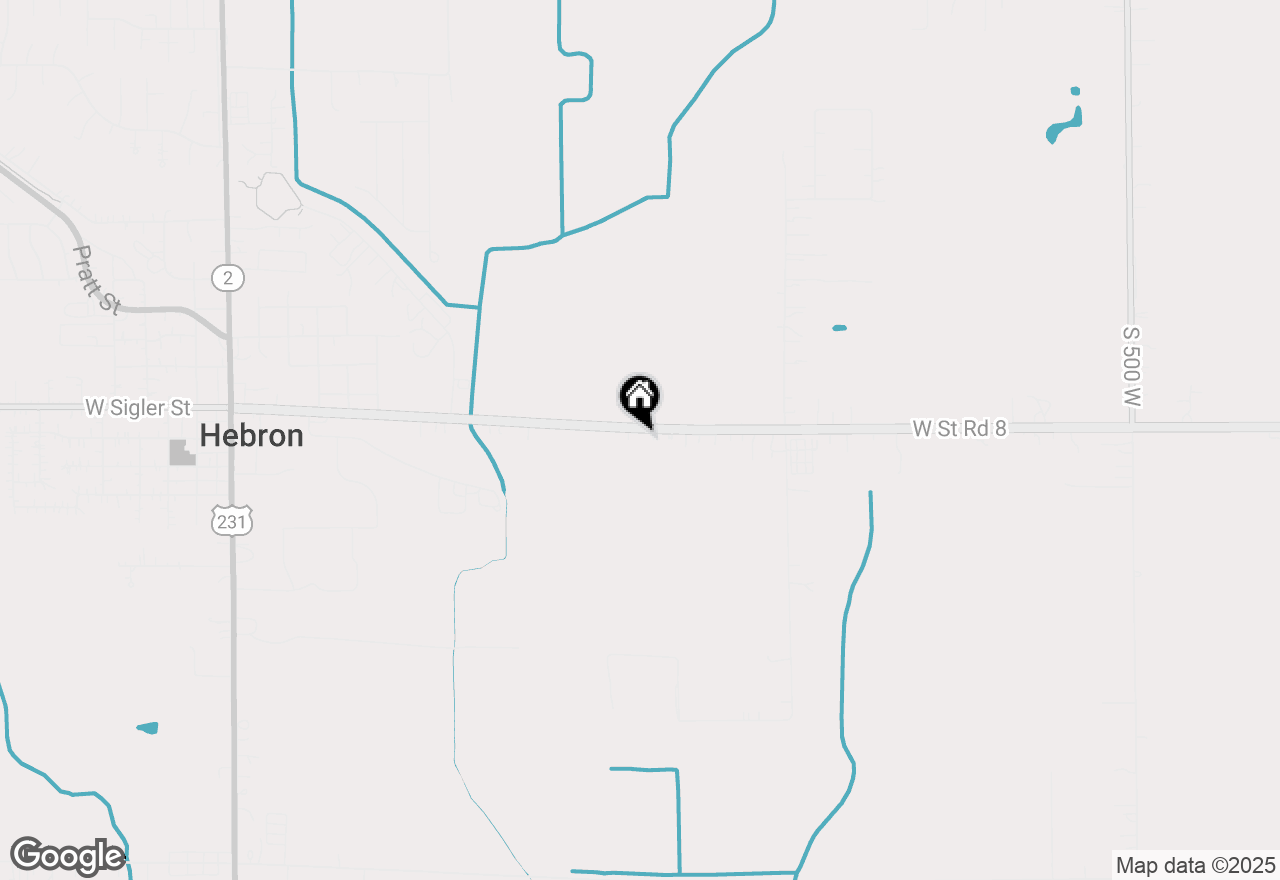 Map of 606 W St Rd 8, Hebron, IN 46341