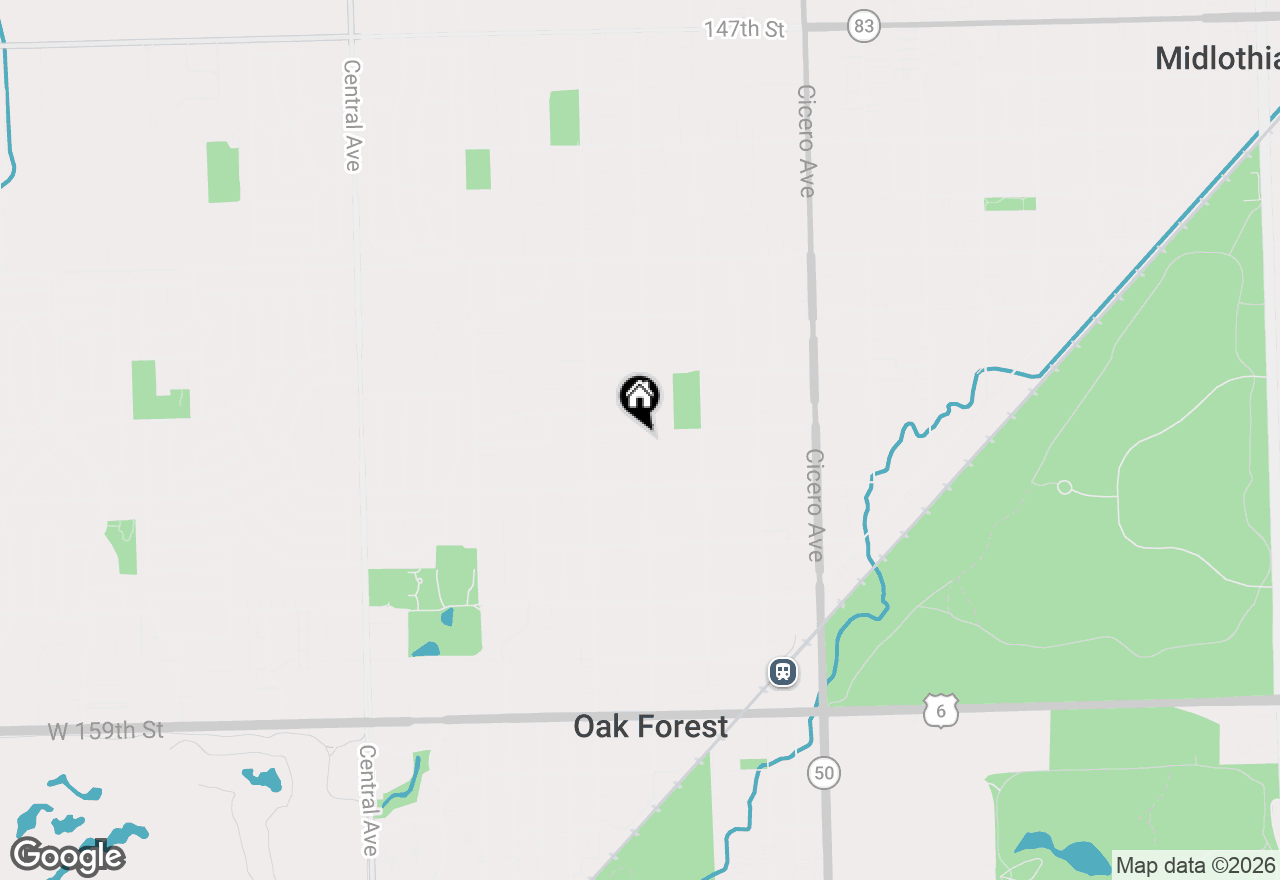 Map of 15410 Leclaire Avenue, Oak Forest, IL 60452