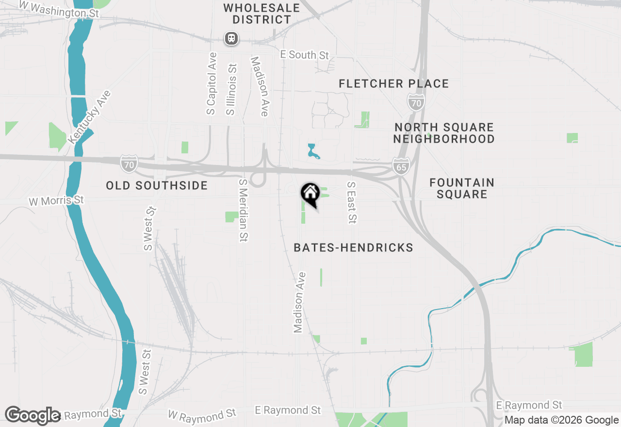 Map of 227 Sanders Street, Indianapolis, IN 46225