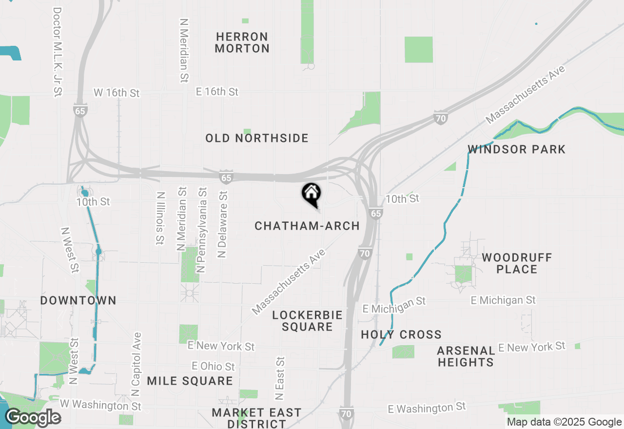 Map of 915 Broadway Street, Indianapolis, IN 46202