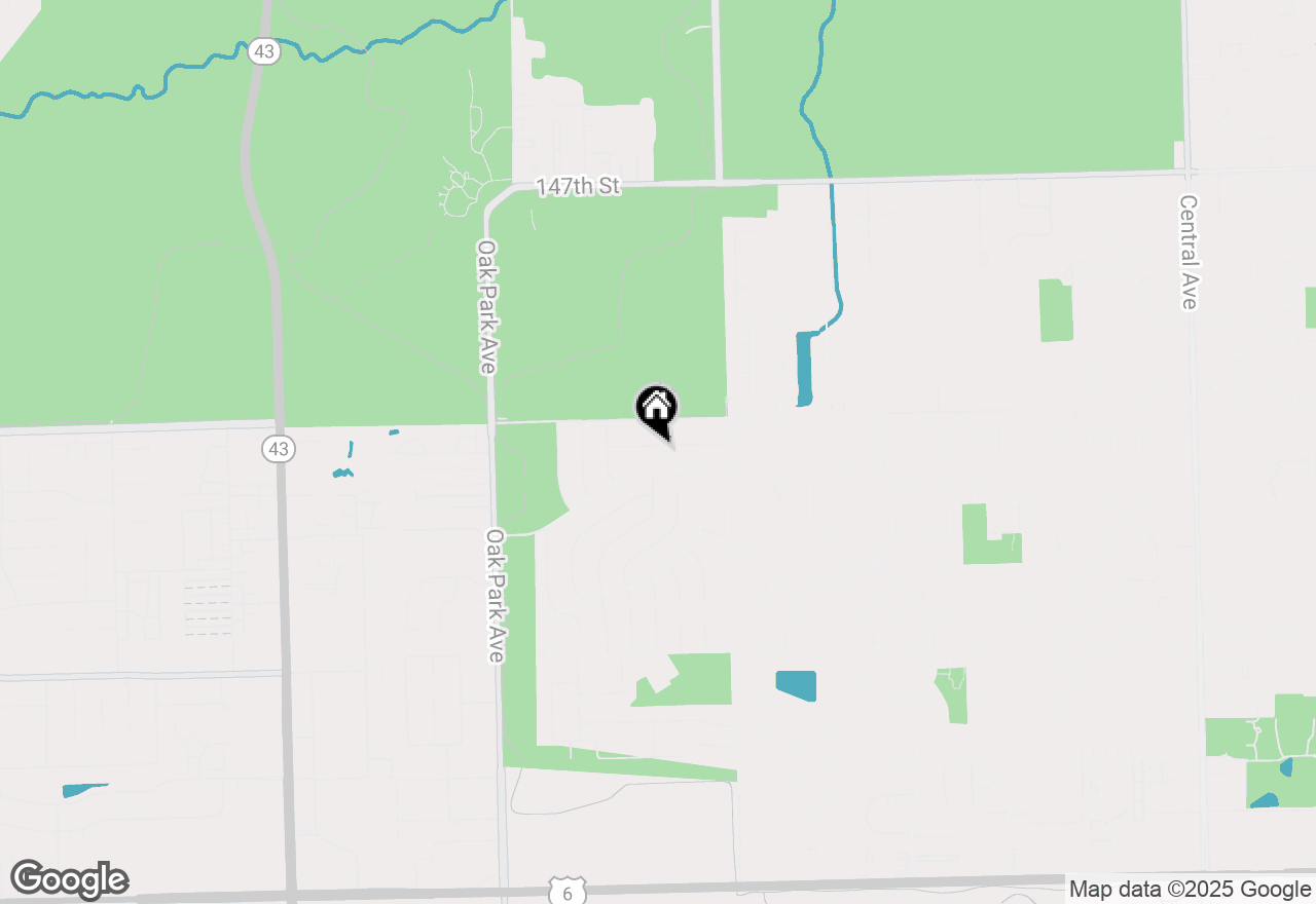 Map of 6508 Cedar Road, Oak Forest, IL 60452