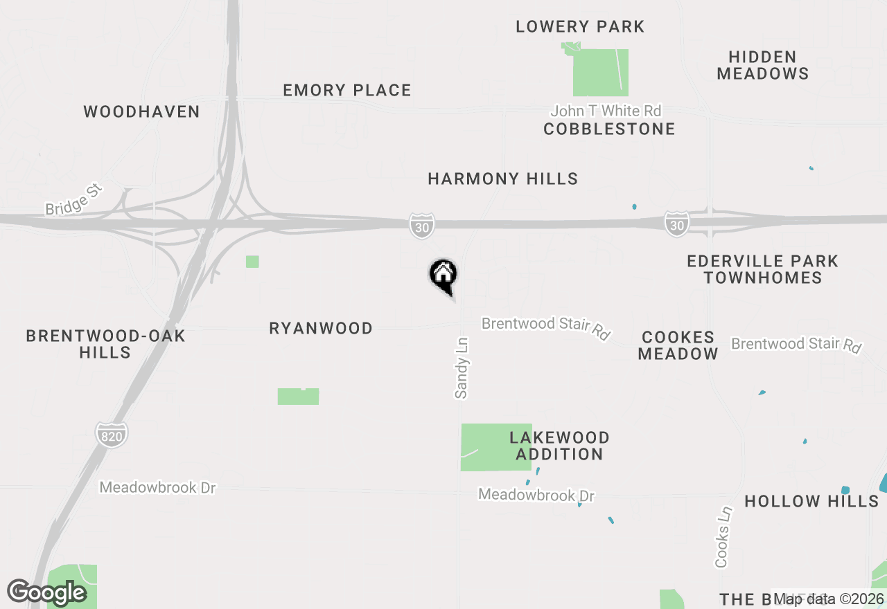 Map of 7367 Greenacres Drive, Fort Worth, TX 76112