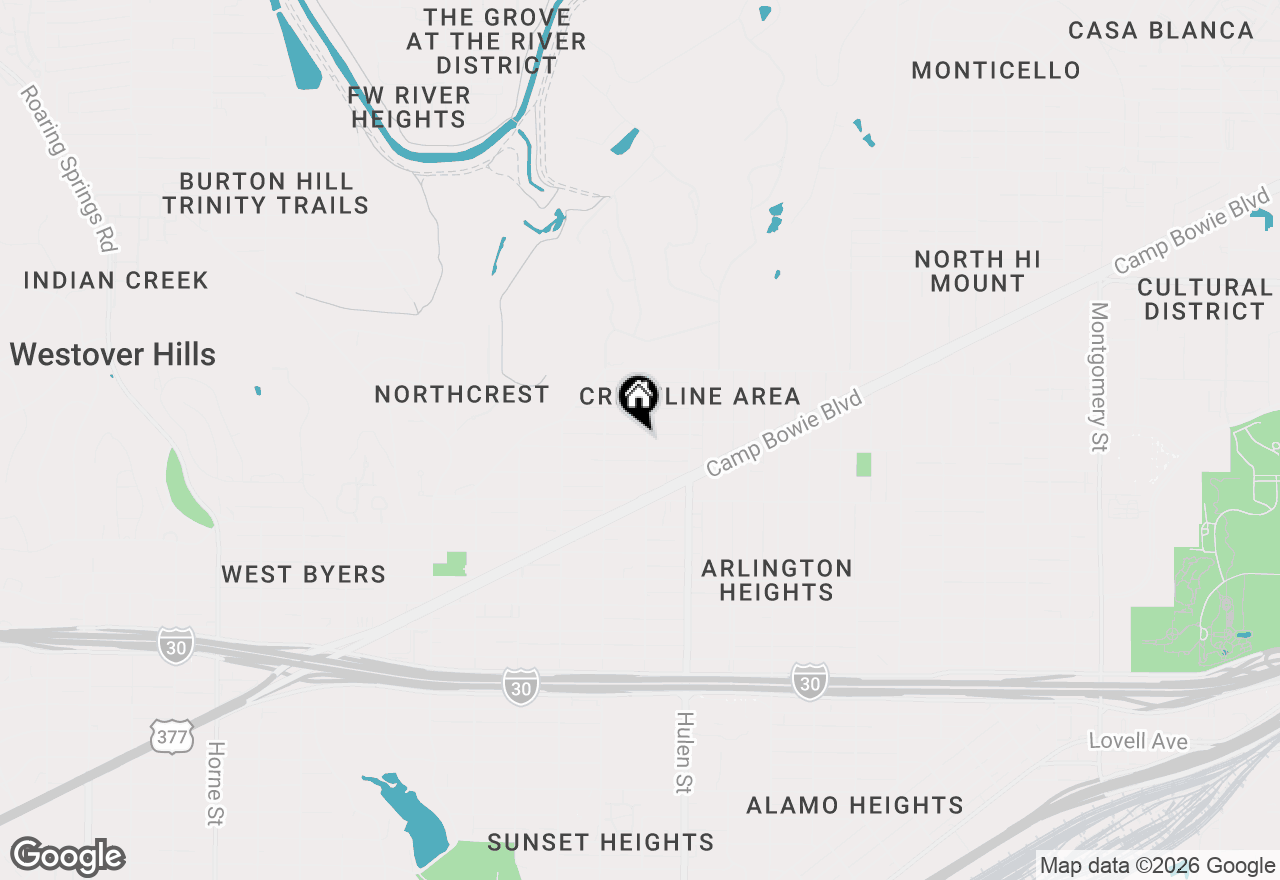 Map of 4704 Lafayette Avenue, Fort Worth, TX 76107
