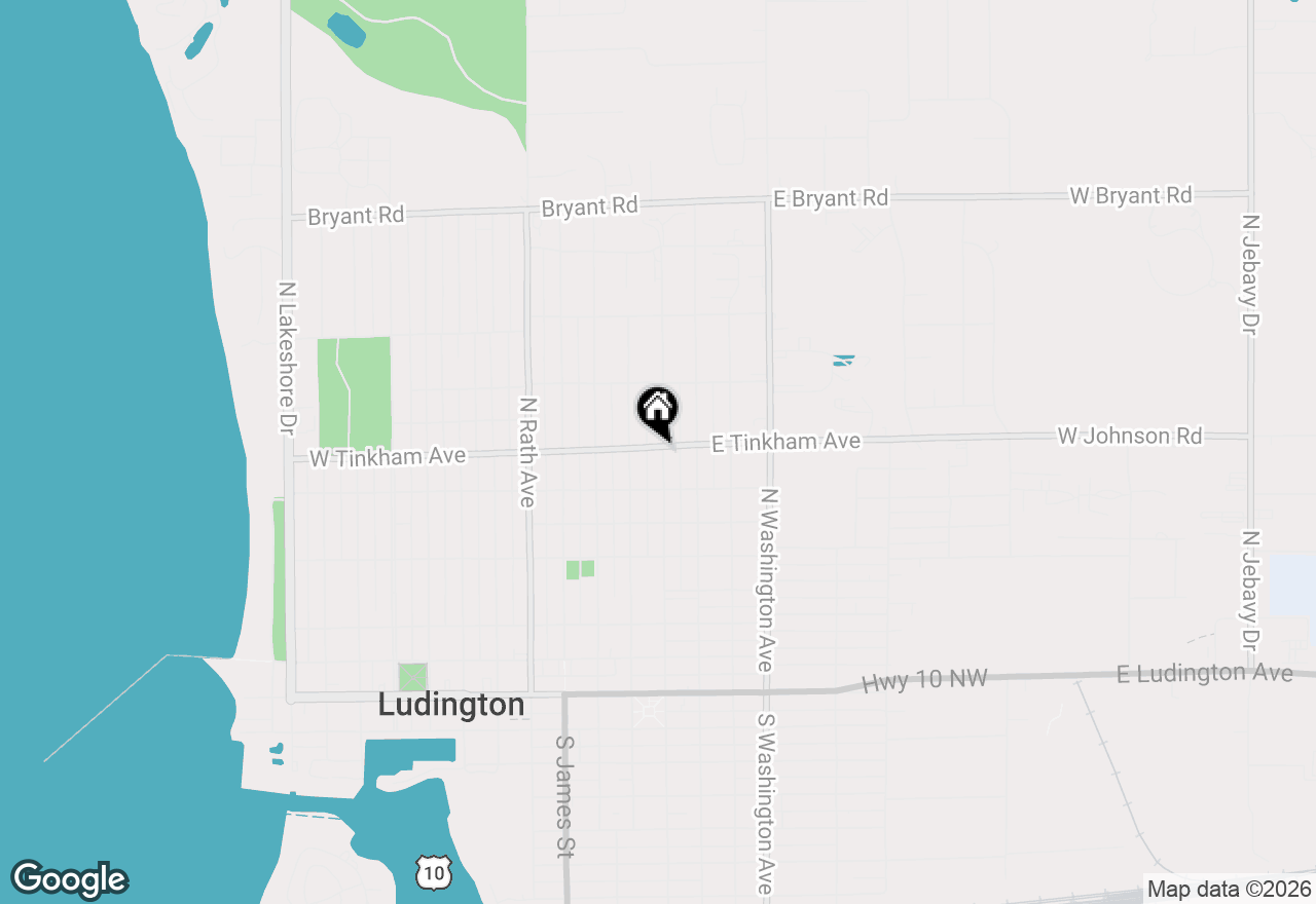 Map of 306 E Tinkham Avenue, Ludington, MI 49431