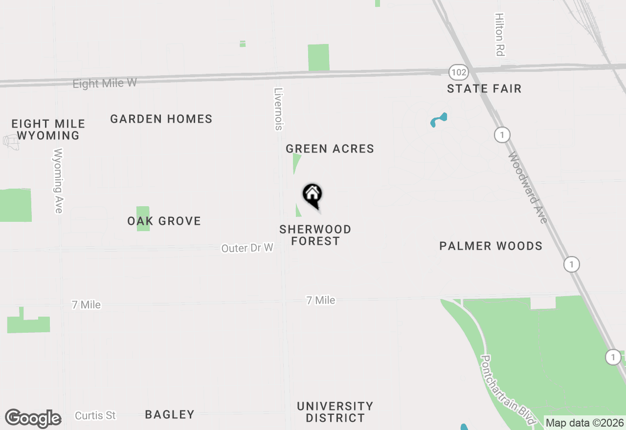 Map of 19635 Shrewsbury Road, Detroit, MI 48221