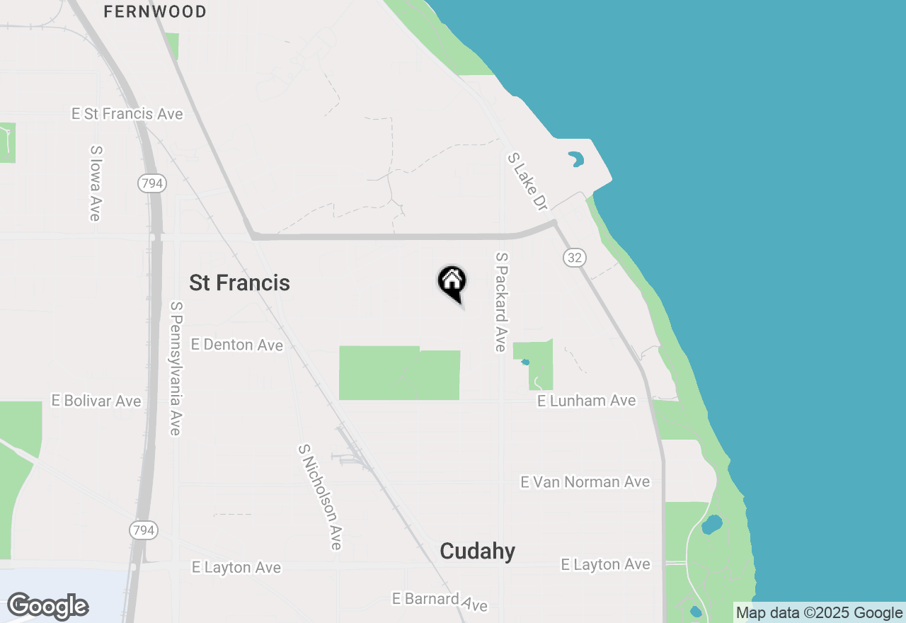 Map of 3466 E Waterford Ave, St. Francis, WI 53235