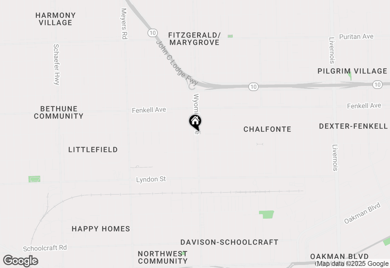Map of 14927 Wyoming Avenue, Detroit, MI 48238
