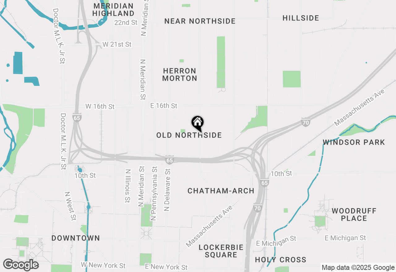 Map of 1328 Central Avenue, Indianapolis, IN 46202