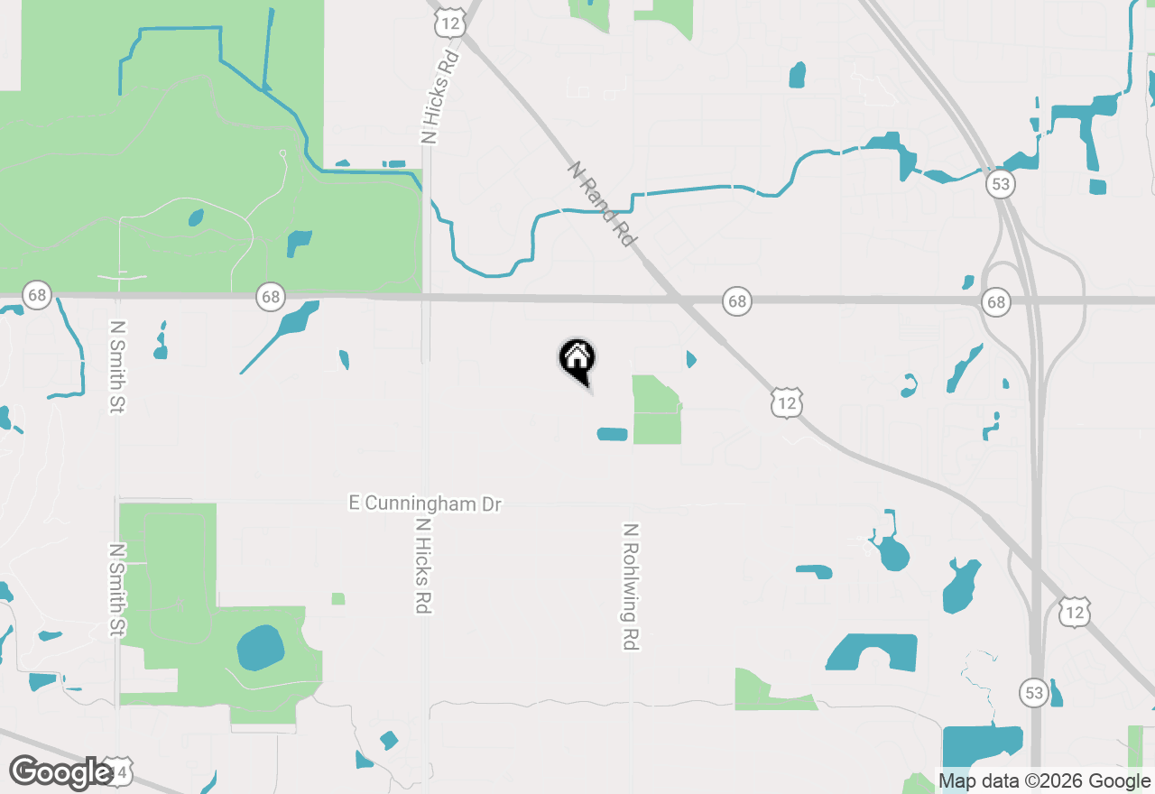 Map of 685 E Thornhill Lane, Palatine, IL 60074