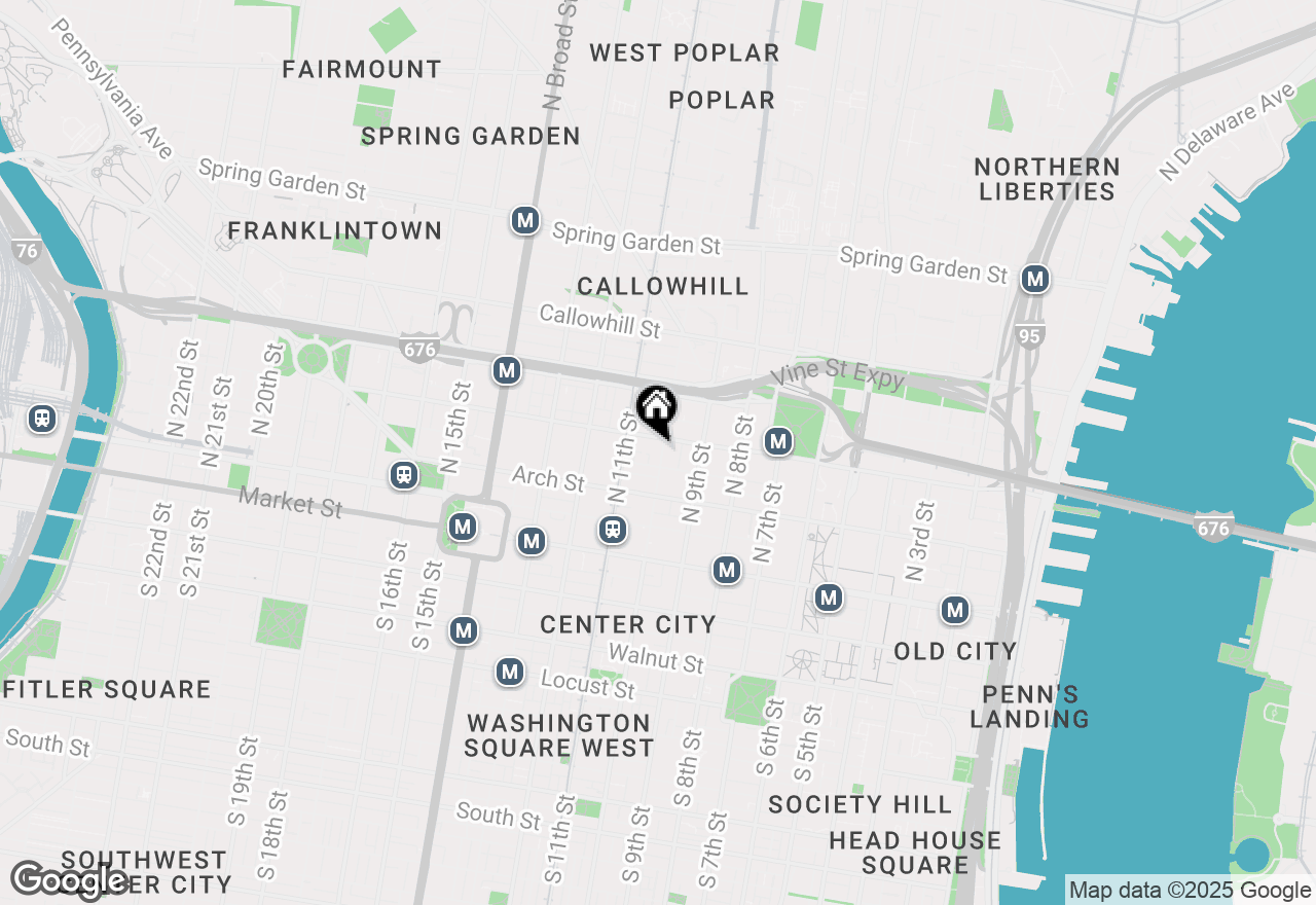 Map of 146 N 10th Street #3B, Philadelphia, PA 19107