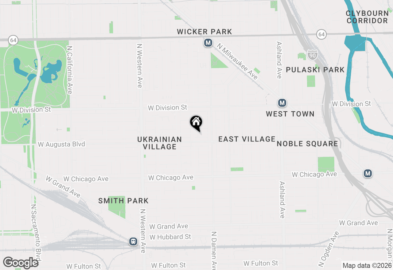 Map of 1023 N Hoyne Avenue #3B, Chicago, IL 60622