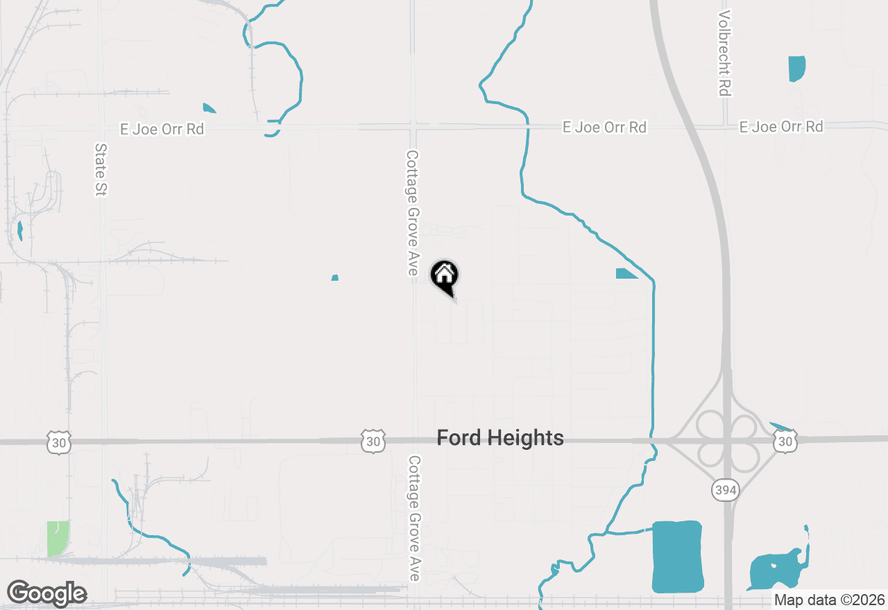 Map of 821 E 10th Place, Ford Heights, IL 60411