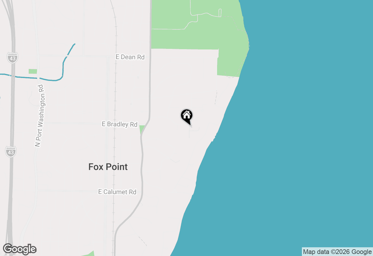 Map of 1445 E Goodrich Ln, Fox Point, WI 53217