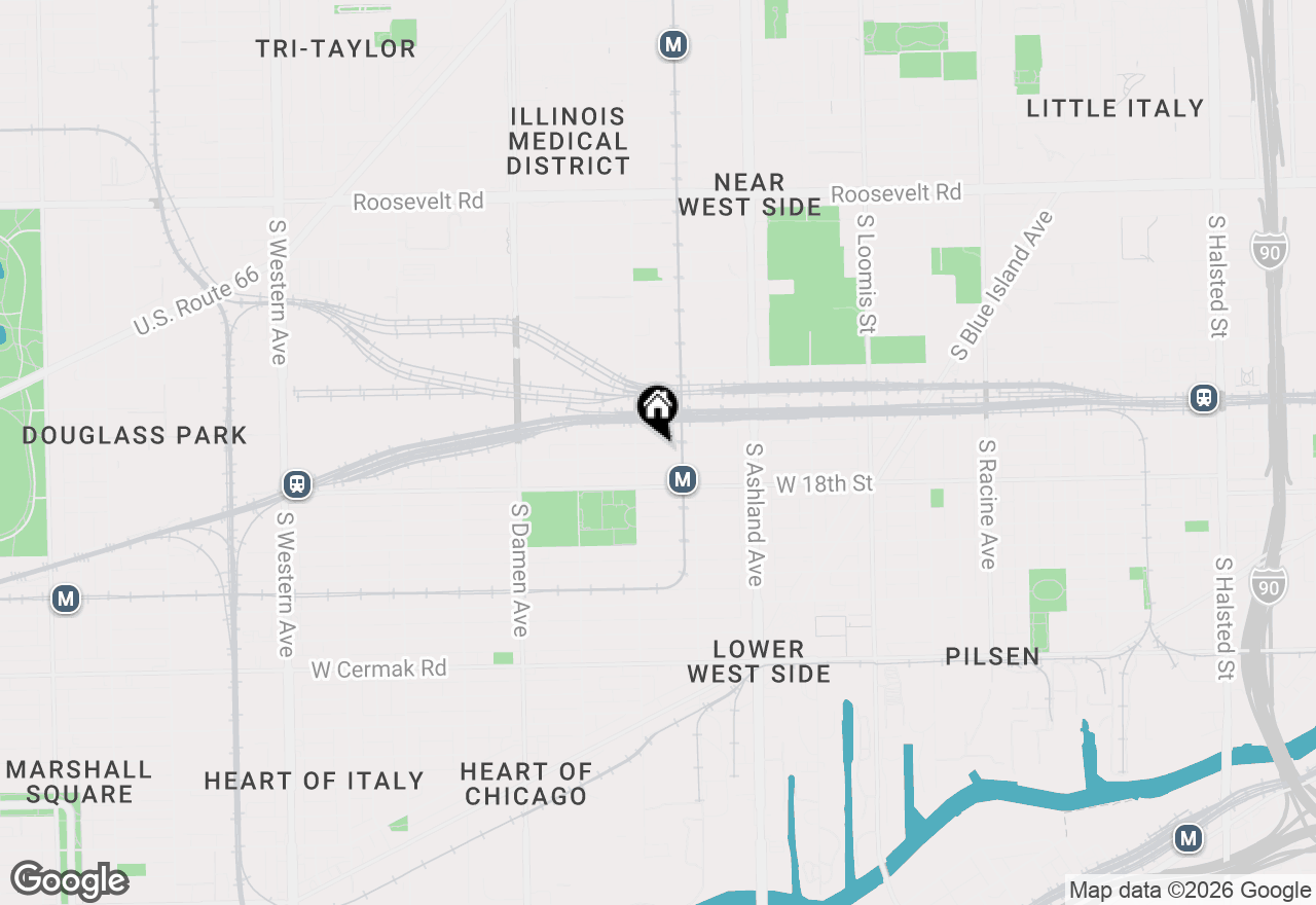 Map of 1738 W 17th Street #2, Chicago, IL 60608