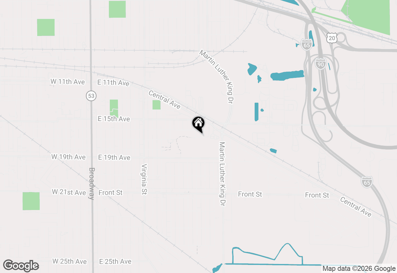 Map of 1629 Tennessee Street, Gary, IN 46407