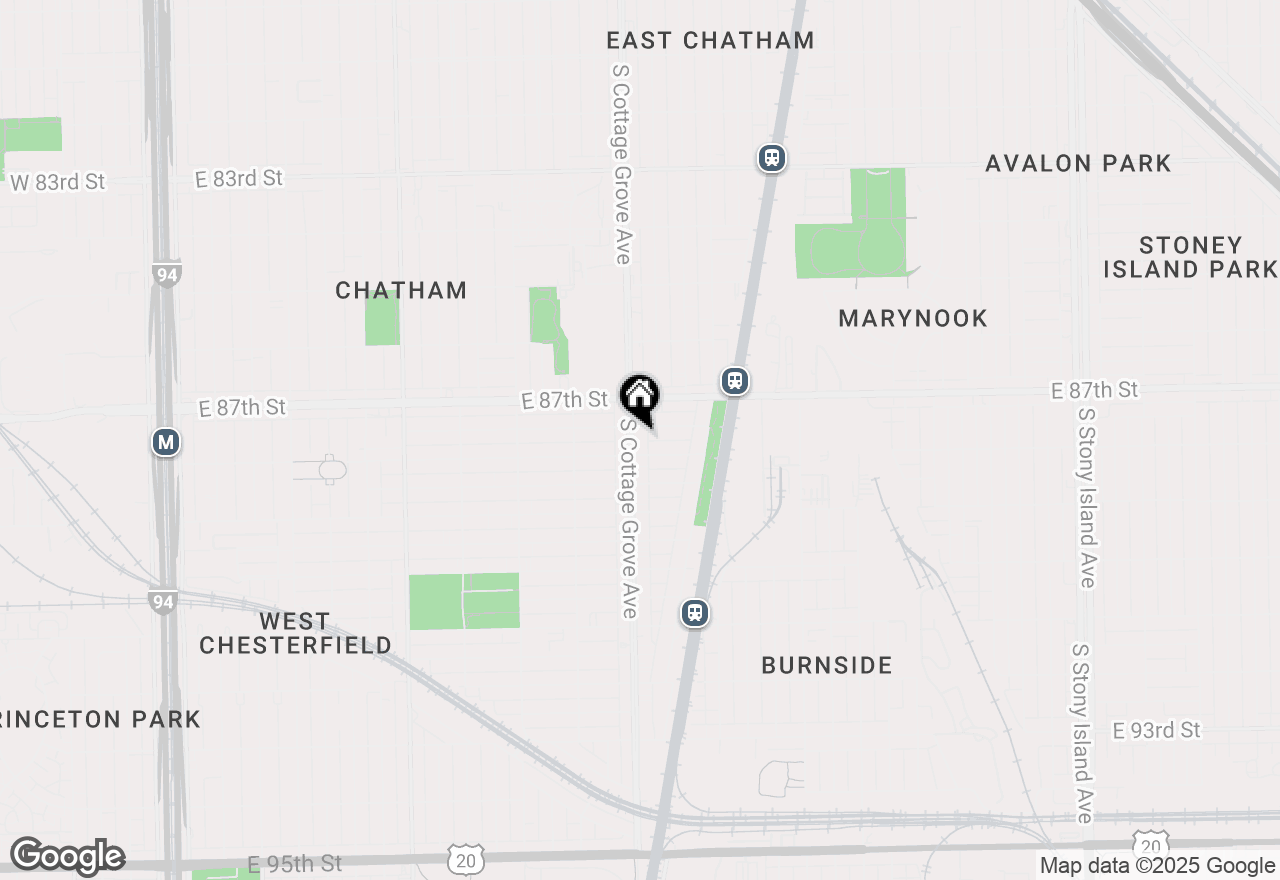 Map of 8741 S Cottage Grove Street #1E, Chicago, IL 60619