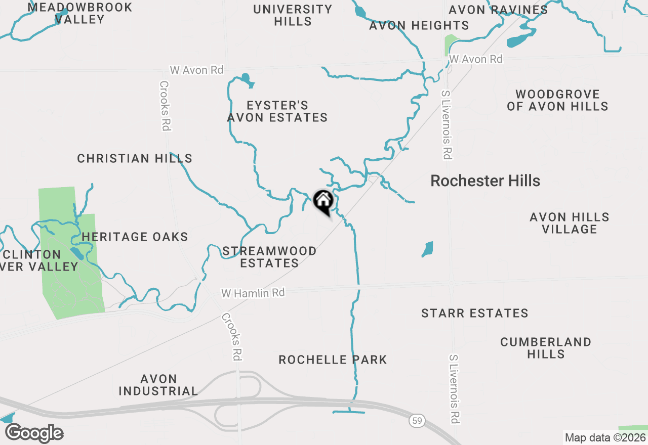 Map of 1638 River View Drive, Rochester Hills, MI 48309