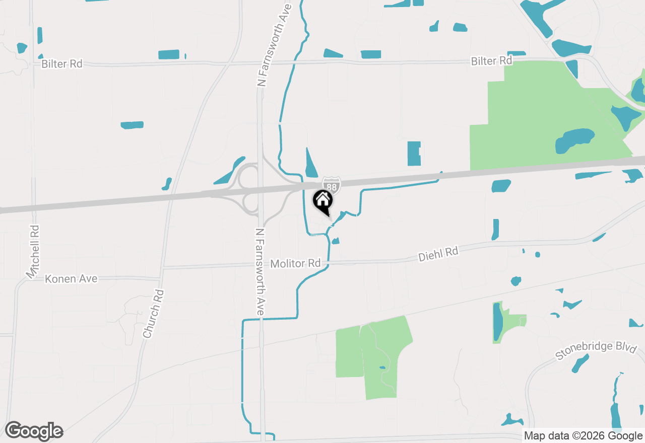 Map of 1990 Tall Oaks Drive #2B, Aurora, IL 60505