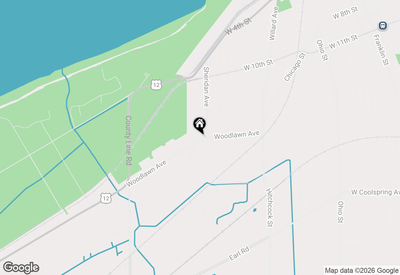 Map of 415 Woodlawn Avenue, Michigan City, IN 46360