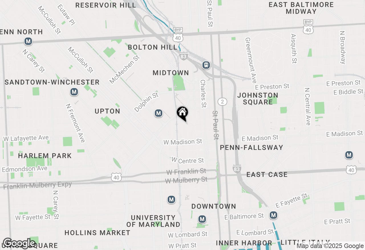 Map of 229 W Read Street, Baltimore, MD 21201