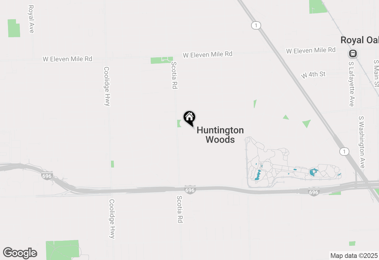 Map of 10775 Vernon Avenue, Huntington Woods, MI 48070