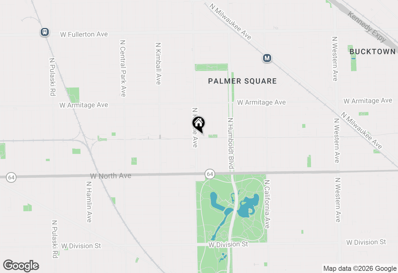Map of 1801 N Kedzie Avenue #1-S, Chicago, IL 60647