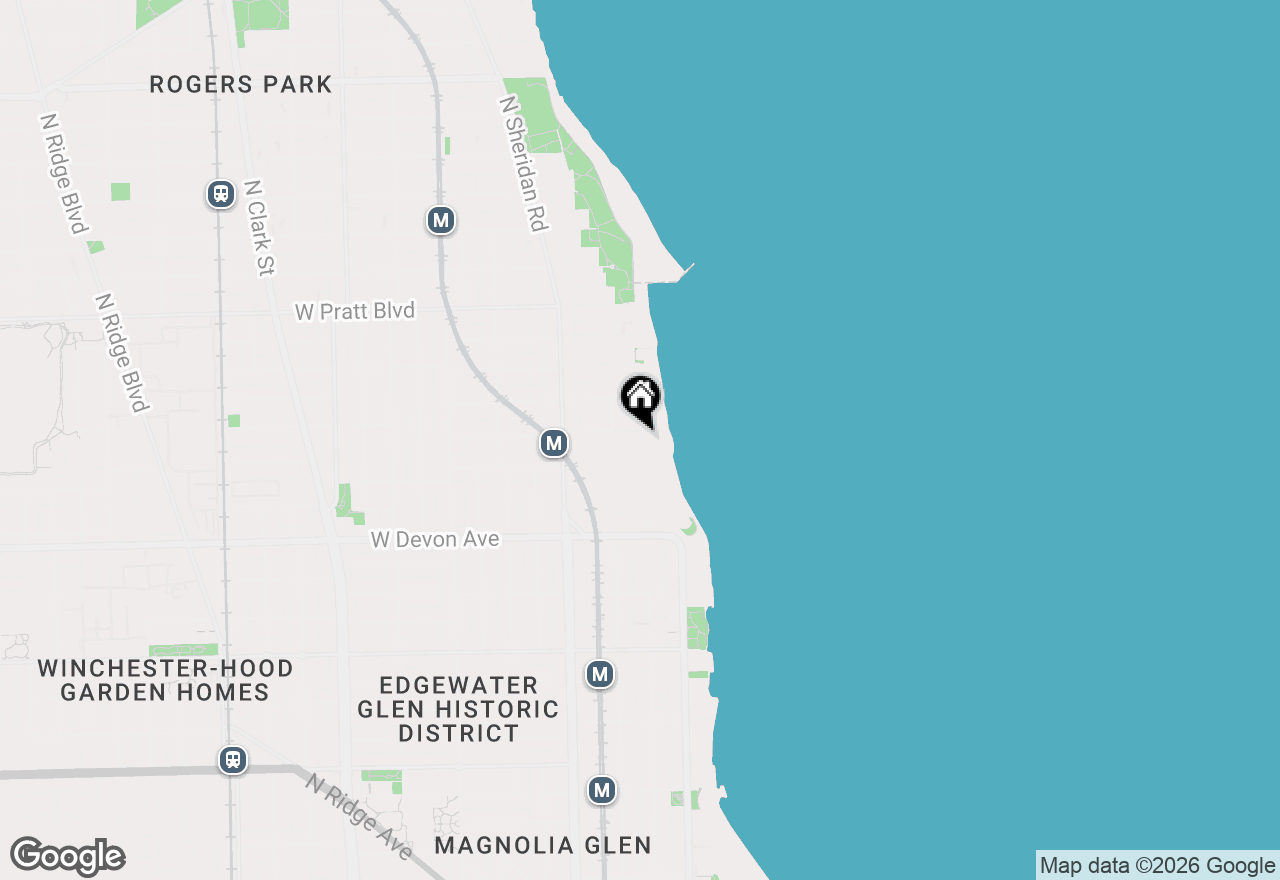 Map of 1033 W Loyola Avenue #404, Chicago, IL 60626