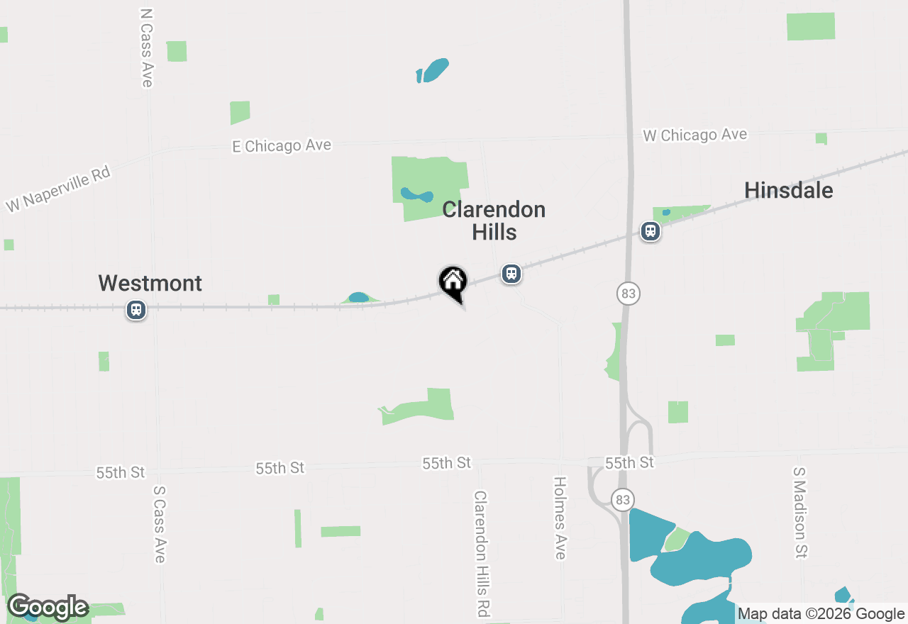 Map of 315 Park Avenue, Clarendon Hills, IL 60514