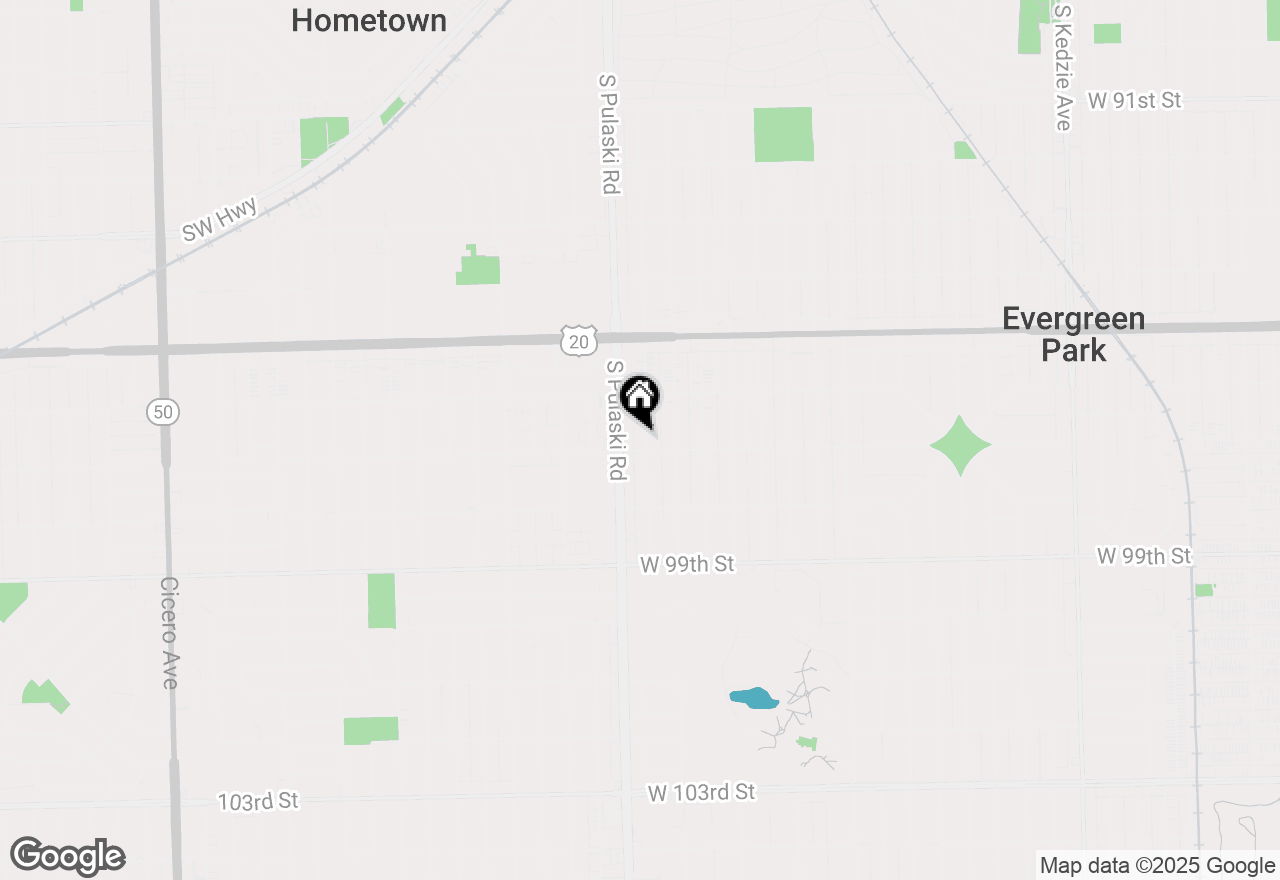 Map of 9646 S Harding Avenue, Evergreen Park, IL 60805