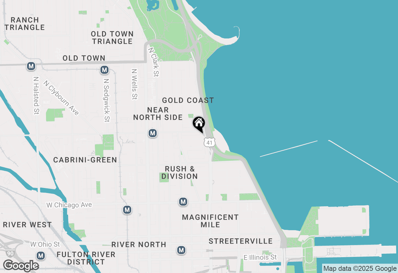 Map of 82 E Elm Street #1, Chicago, IL 60611