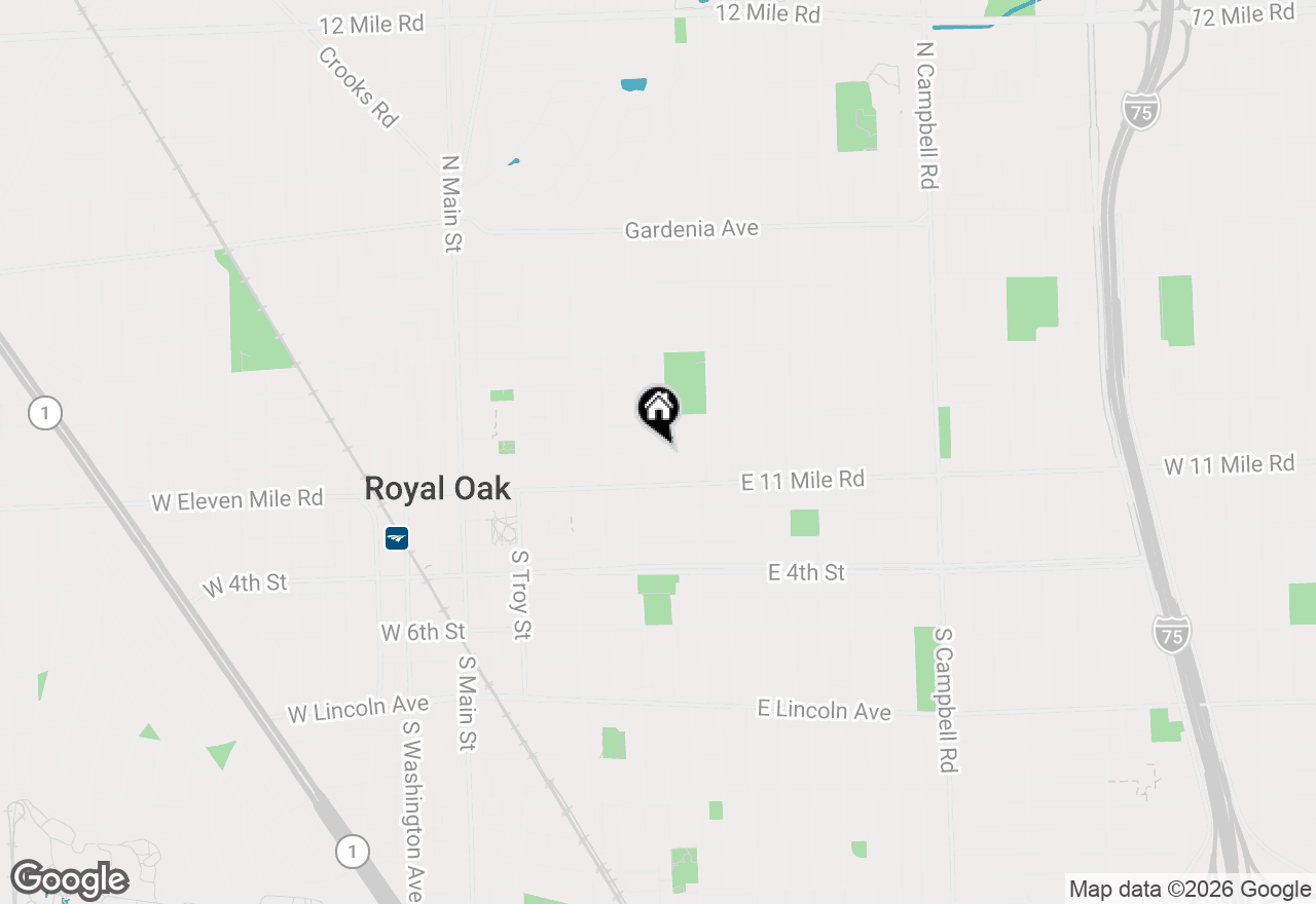 Map of 133 Potter Avenue, Royal Oak, MI 48067