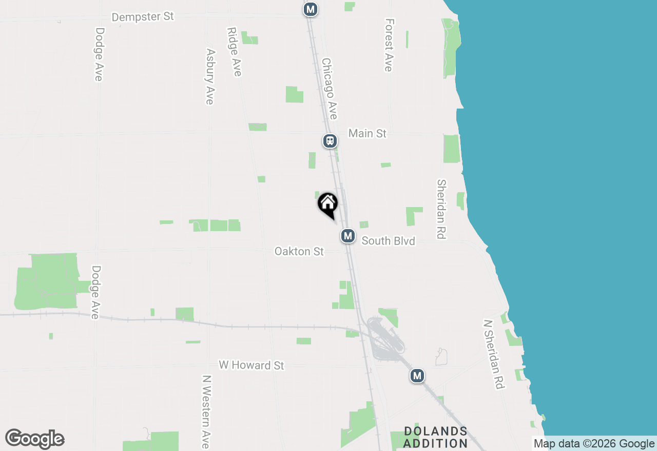 Map of 537 Custer Avenue #1, Evanston, IL 60202