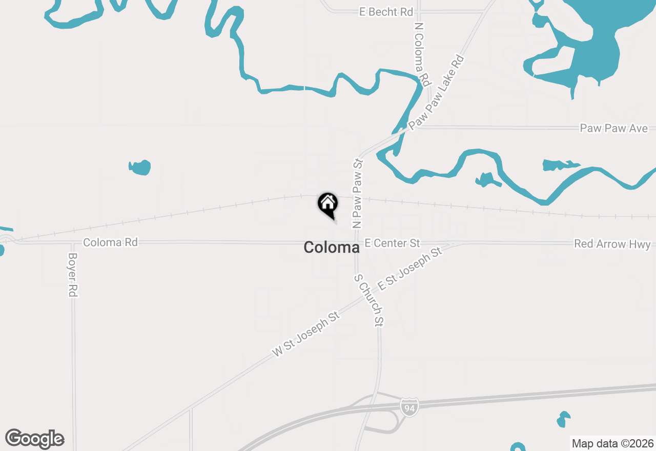 Map of 166 N West Street, Coloma, MI 49038