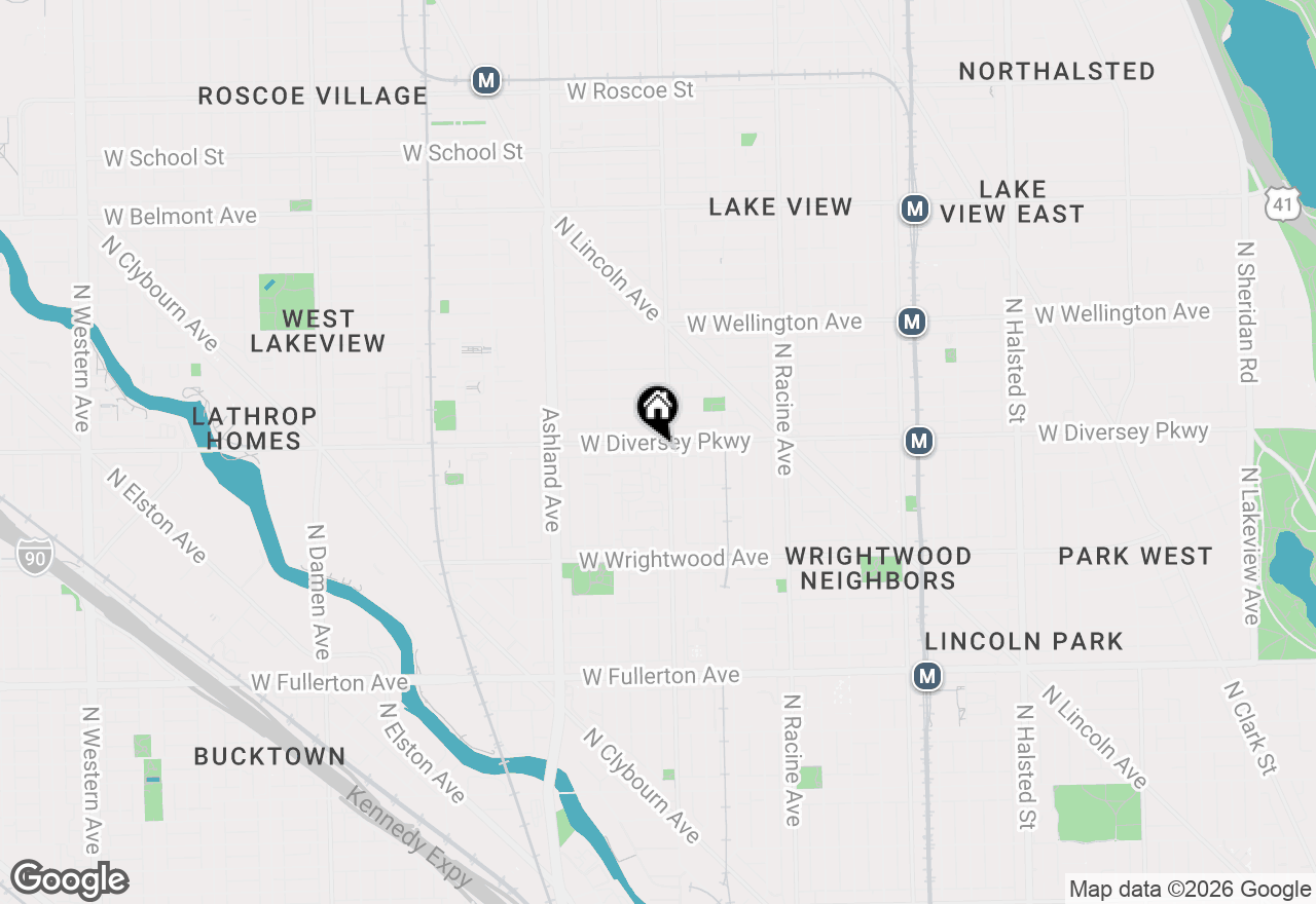 Map of 1409 W Diversey Parkway #108, Chicago, IL 60614