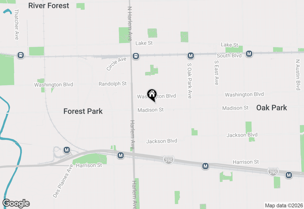 Map of 1026 Baldwin Lane, Oak Park, IL 60302