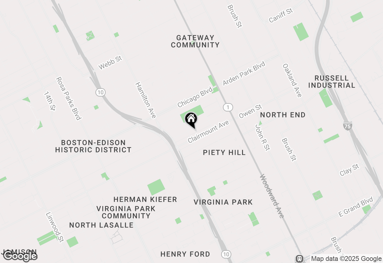 Map of 759 Atkinson Street, Detroit, MI 48202