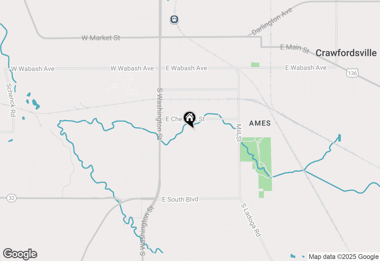 Map of 909 S Elm Street, Crawfordsville, IN 47933