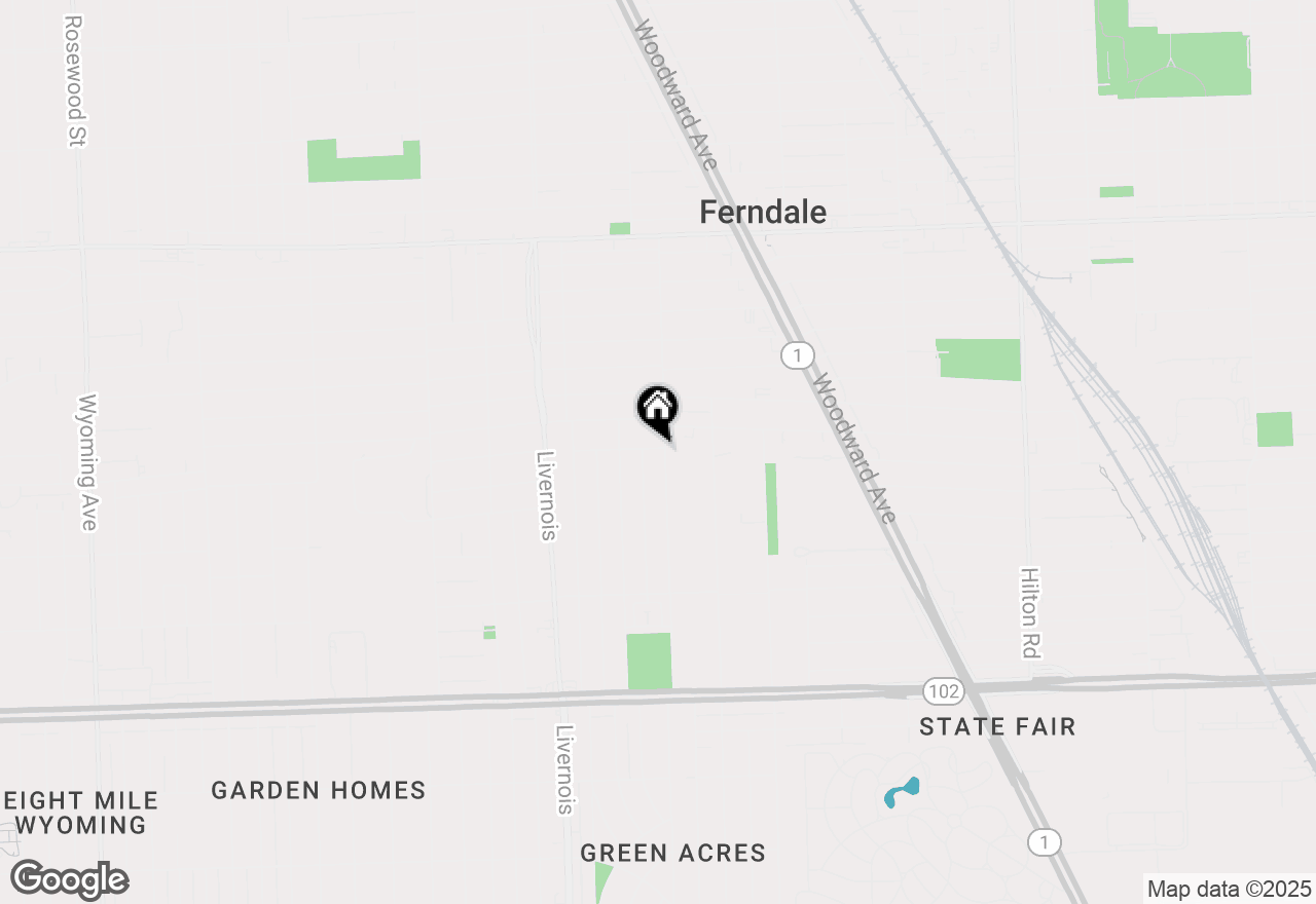 Map of 855 Allen Street, Ferndale, MI 48220