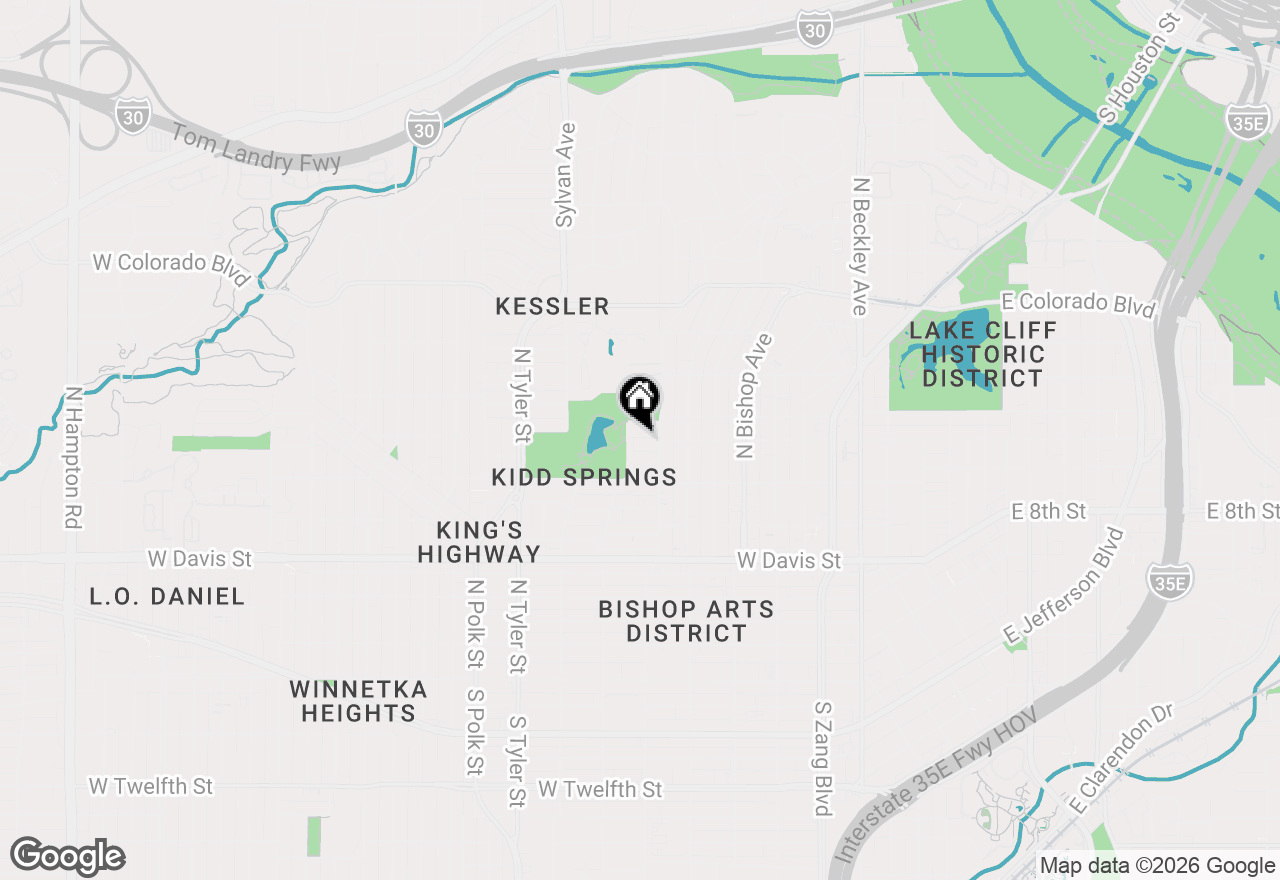 Map of 656 Bishop Heights Lane, Dallas, TX 75208