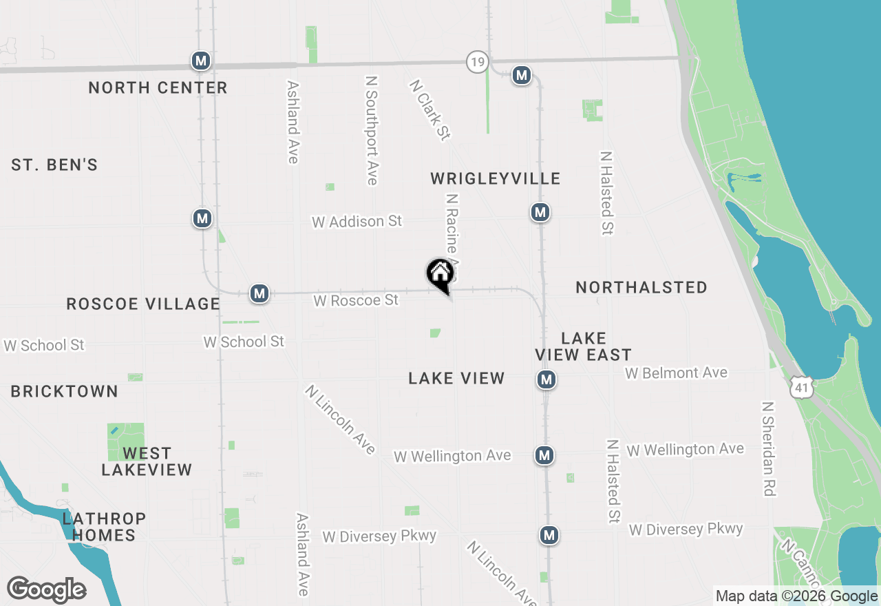Map of 1219 W Roscoe Street, Chicago, IL 60657