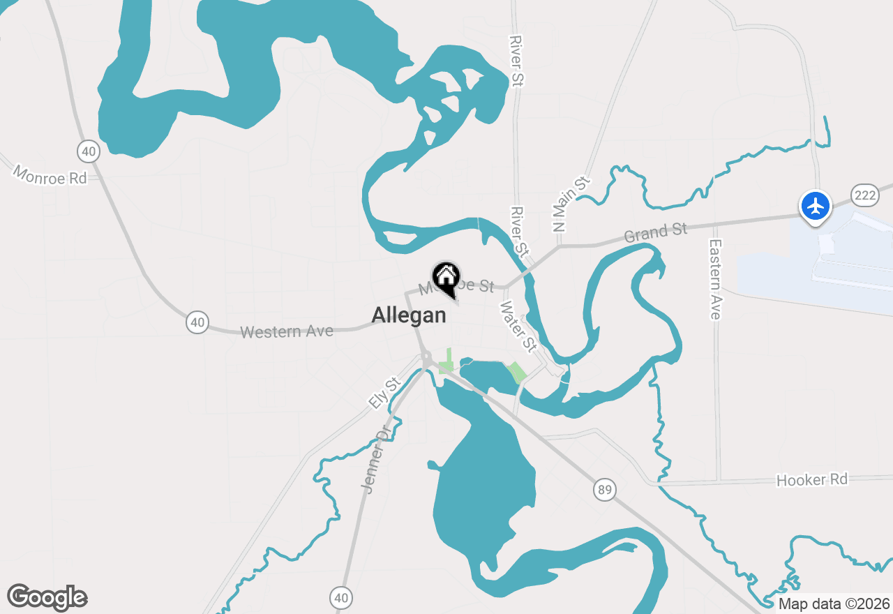 Map of 223 N Walnut Street, Allegan, MI 49010
