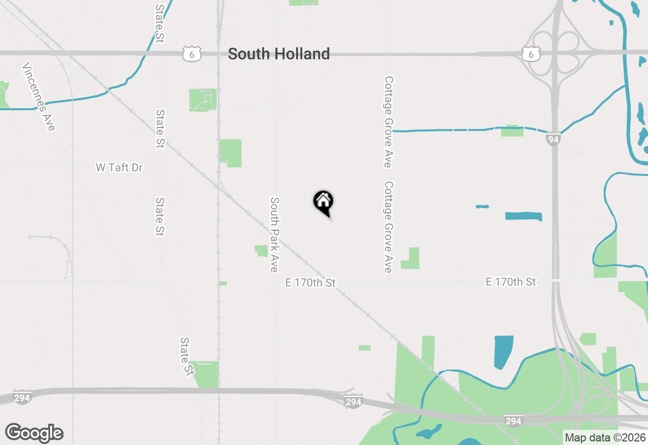 Map of 541 E 168 Street, South Holland, IL 60473