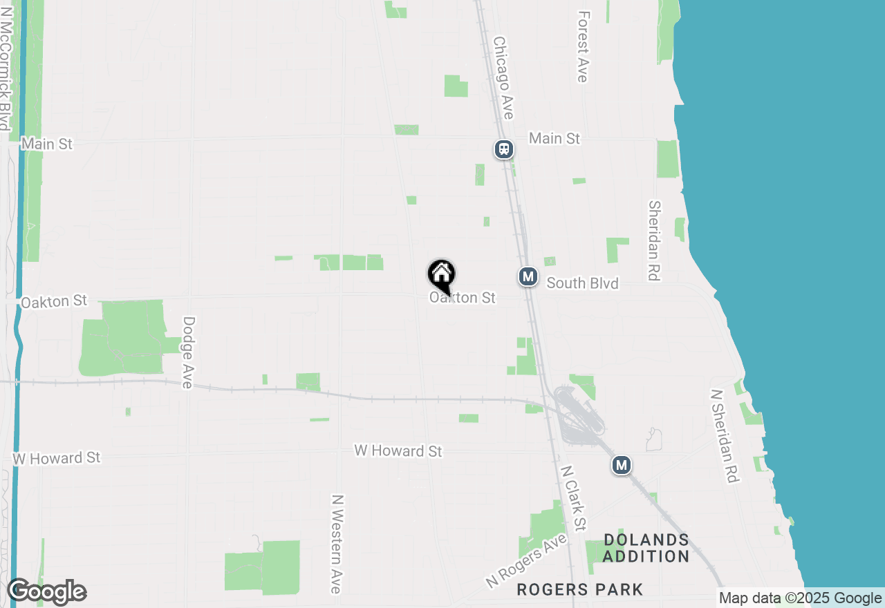 Map of 828 Oakton Street #5F, Evanston, IL 60202