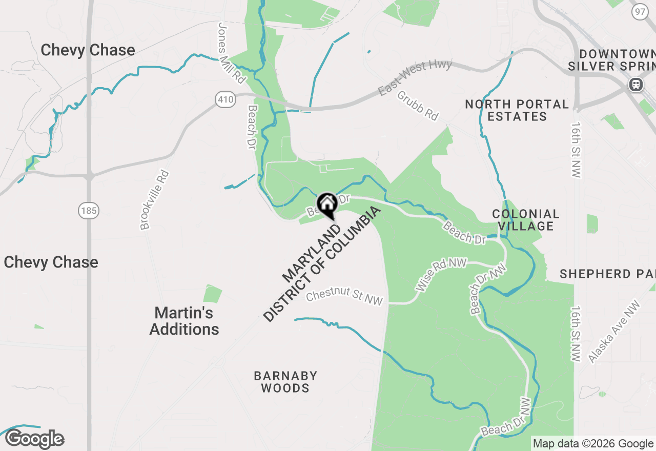 Map of 7420 Wyndale Lane, Chevy Chase, MD 20815