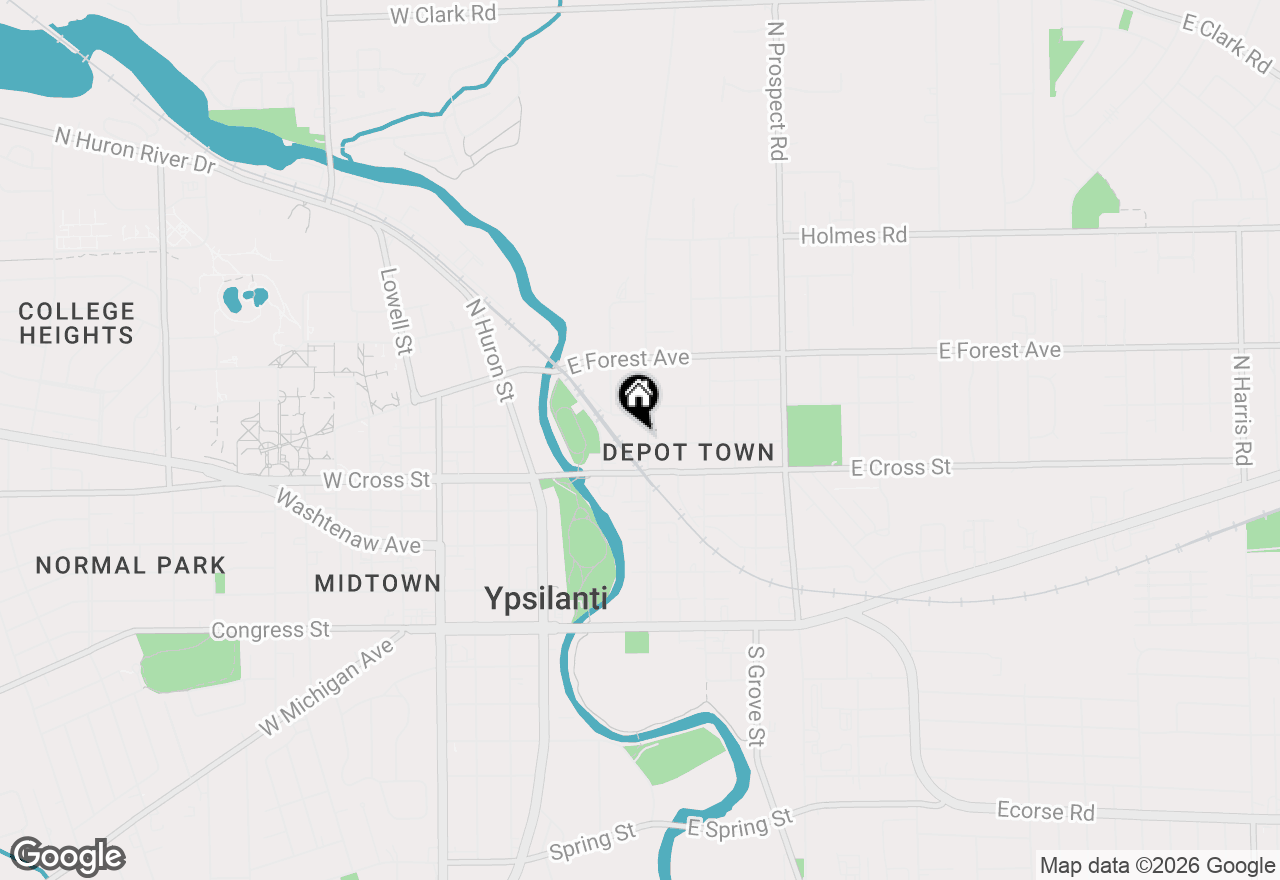 Map of 501 N River Street, Ypsilanti, MI 48198